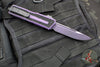 Microtech Scarab II- Gen III- Single Edge- Weathered Purple Handle- Weathered Purple Black Plain Edge Blade 1278-1 WPU