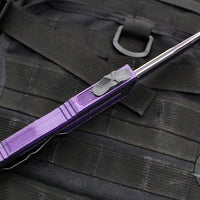 Microtech Scarab II- Gen III- Single Edge- Weathered Purple Handle- Weathered Purple Black Plain Edge Blade 1278-1 WPU