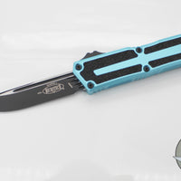 Microtech Scarab II- Single Edge- Turquoise Handle- Black Plain Edge Blade 1278-1 TQ