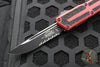 Microtech Scarab II- Single Edge- Red Handle- Black Part Serrated Edge Blade 1278-2 RD