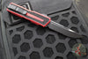 Microtech Scarab II- Single Edge- Red Handle- Black Part Serrated Edge Blade 1278-2 RD