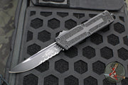 Microtech Scarab II 2024- Tactical- Single Edge- Black Handle- Black Part Serrated Edge Blade 1278-2 T