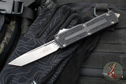 Microtech Scarab II- Tanto Edge- Black Finished Handle- Stonewash Plain Edge Blade 1279-10
