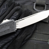 Microtech Scarab II- Tanto Edge- Black Finished Handle- Stonewash Plain Edge Blade 1279-10