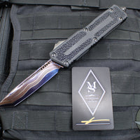 Microtech Scarab II 2024- Tanto Edge- Black Handle- Stingray Inlay- Baker Forge Coppermai Damascus Blade 1279-16 MS1