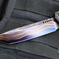 Microtech Scarab II 2024- Tanto Edge- Black Handle- Stingray Inlay- Baker Forge Coppermai Damascus Blade 1279-16 MS1