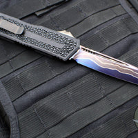 Microtech Scarab II 2024- Tanto Edge- Black Handle- Stingray Inlay- Baker Forge Coppermai Damascus Blade 1279-16 MS1