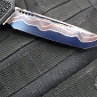 Microtech Scarab II 2024- Tanto Edge- Black Handle- Stingray Inlay- Blued Baker Forge Coppermai Damascus Blade 1279-16 MS1 v2