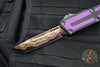 Microtech Scarab II 2024- Tanto Edge- Black Handle- Purple Stingray Inlay- Blued Baker Forge Coppermai Damascus Blade 1279-16 MS3 v1