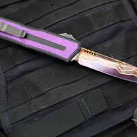 Microtech Scarab II 2024- Tanto Edge- Black Handle- Purple Stingray Inlay- Blued Baker Forge Coppermai Damascus Blade 1279-16 MS3 v1