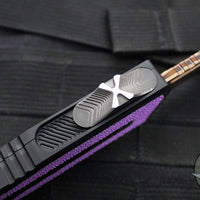 Microtech Scarab II 2024- Tanto Edge- Black Handle- Purple Stingray Inlay- Blued Baker Forge Coppermai Damascus Blade 1279-16 MS3 v1