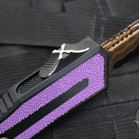 Microtech Scarab II 2024- Tanto Edge- Black Handle- Purple Stingray Inlay- Blued Baker Forge Coppermai Damascus Blade 1279-16 MS3 v2