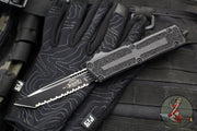 Microtech Scarab II- Tanto Edge- Tactical- Black Finished Handle- Black Full Serrated Edge Blade 1279-3 T