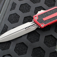 Microtech Scarab II- Gen III- Double Edge- Red Handle- Apocalyptic Plain Edge Blade 1280-10 APRD