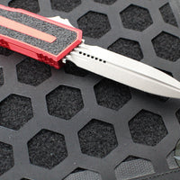 Microtech Scarab II- Gen III- Double Edge- Red Handle- Apocalyptic Plain Edge Blade 1280-10 APRD