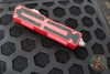 Microtech Scarab II- Gen III- Double Edge- Red Handle- Apocalyptic Plain Edge Blade 1280-10 APRD