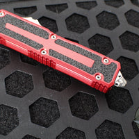 Microtech Scarab II- Gen III- Double Edge- Red Handle- Apocalyptic Plain Edge Blade 1280-10 APRD