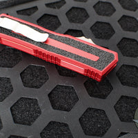 Microtech Scarab II- Gen III- Double Edge- Red Handle- Apocalyptic Plain Edge Blade 1280-10 APRD