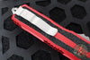 Microtech Scarab II- Gen III- Double Edge- Red Handle- Apocalyptic Plain Edge Blade 1280-10 APRD