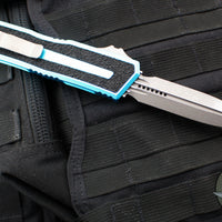 Microtech Scarab II- Gen III- Double Edge- Turquoise Handle- Apocalyptic Plain Edge Blade 1280-10 APTQ