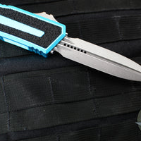 Microtech Scarab II- Gen III- Double Edge- Turquoise Handle- Stonewash Plain Edge Blade 1280-10 TQ