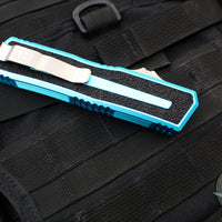 Microtech Scarab II- Gen III- Double Edge- Turquoise Handle- Stonewash Plain Edge Blade 1280-10 TQ