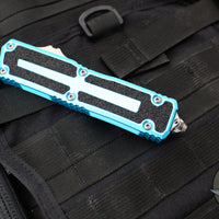 Microtech Scarab II- Gen III- Double Edge- Turquoise Handle- Stonewash Plain Edge Blade 1280-10 TQ