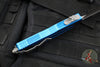 Microtech Scarab II 2025- Double Edge- Blue Handle- Apocalyptic Part Serrated Edge Blade 1280-11 APBL