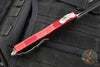 Microtech Scarab II 2025- Double Edge- Red Handle- Apocalyptic Part Serrated Edge Blade 1280-11 APRD