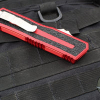 Microtech Scarab II 2025- Double Edge- Red Handle- Apocalyptic Part Serrated Edge Blade 1280-11 APRD