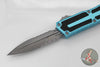 Microtech Scarab II 2025- Double Edge- Turquoise Handle- Apocalyptic Part Serrated Edge Blade 1280-11 APTQ