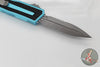 Microtech Scarab II 2025- Double Edge- Turquoise Handle- Apocalyptic Part Serrated Edge Blade 1280-11 APTQ