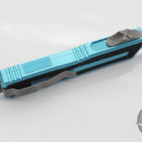 Microtech Scarab II 2025- Double Edge- Turquoise Handle- Apocalyptic Part Serrated Edge Blade 1280-11 APTQ