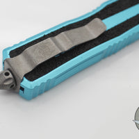 Microtech Scarab II 2025- Double Edge- Turquoise Handle- Apocalyptic Part Serrated Edge Blade 1280-11 APTQ