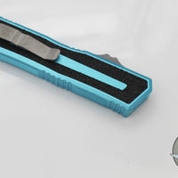 Microtech Scarab II 2025- Double Edge- Turquoise Handle- Apocalyptic Part Serrated Edge Blade 1280-11 APTQ