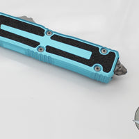 Microtech Scarab II 2025- Double Edge- Turquoise Handle- Apocalyptic Part Serrated Edge Blade 1280-11 APTQ