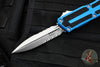 Microtech Scarab II 2024- Double Edge- Blue Handle- Stonewash Part Serrated Edge Blade 1280-11 BL