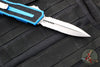 Microtech Scarab II 2024- Double Edge- Blue Handle- Stonewash Part Serrated Edge Blade 1280-11 BL