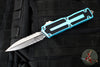 Microtech Scarab II- Double Edge- Turquoise Handle- Stonewash Part Serrated Edge Blade 1280-11 TQ