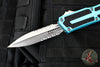 Microtech Scarab II- Double Edge- Turquoise Handle- Stonewash Part Serrated Edge Blade 1280-11 TQ