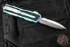 Microtech Scarab II- Double Edge- Turquoise Handle- Stonewash Part Serrated Edge Blade 1280-11 TQ