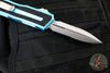 Microtech Scarab II- Double Edge- Turquoise Handle- Stonewash Part Serrated Edge Blade 1280-11 TQ