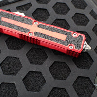 Microtech Scarab II 2024- Double Edge- Red Handle- Apocalyptic Full Serrated Edge Blade 1280-12 APRD