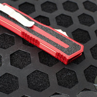 Microtech Scarab II 2024- Double Edge- Red Handle- Stonewash Full Serrated Edge Blade 1280-12 RD