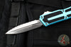 Microtech Scarab II- Double Edge- Turquoise Handle- Stonewash Full Serrated Edge Blade 1280-12 TQ