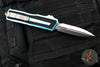 Microtech Scarab II- Double Edge- Turquoise Handle- Stonewash Full Serrated Edge Blade 1280-12 TQ