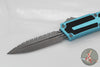 Microtech Scarab II- Double Edge- Turquoise Handle- Apocalyptic Full Serrated Edge Blade 1280-12 APTQ
