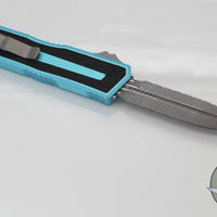 Microtech Scarab II- Double Edge- Turquoise Handle- Apocalyptic Full Serrated Edge Blade 1280-12 APTQ