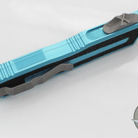 Microtech Scarab II- Double Edge- Turquoise Handle- Apocalyptic Full Serrated Edge Blade 1280-12 APTQ