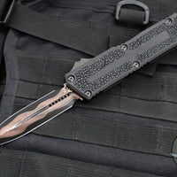 Microtech Scarab II 2024- Double Edge- Black Handle- Stingray Inlay- Baker Forge Coppermai Damascus Blade 1280-16 MS1 V2